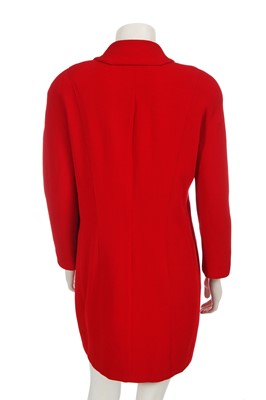 Lot 167 - A Chanel by Karl Lagerfeld scarlet textured wool dress, 1980s
