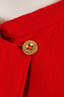 Lot 167 - A Chanel by Karl Lagerfeld scarlet textured wool dress, 1980s