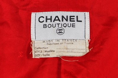 Lot 167 - A Chanel by Karl Lagerfeld scarlet textured wool dress, 1980s
