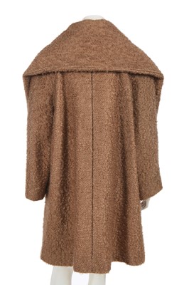 Lot 300 - A Christian Dior by John Galliano brown bouclé mohair-blend swing coat, commercial collection 1999