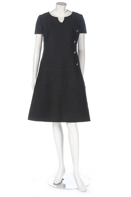 Lot 188 - A Courrèges black wool dress, late 1960s,...
