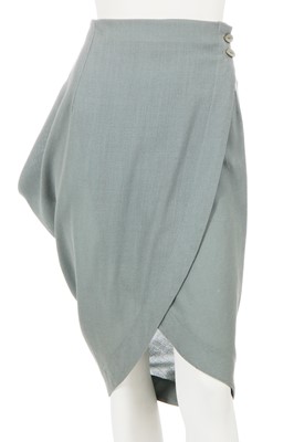 Lot 357 - A John Galliano blue-grey wool crêpe tulip skirt, circa 1990