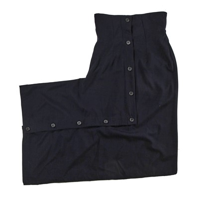 Lot 409 - A John Galliano high-waisted navy wool skirt, 'The Rose' collection, Autumn-Winter 1987-88