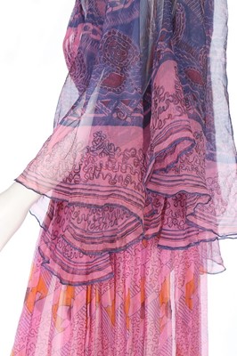 Lot 16 - A Zandra Rhodes printed chiffon dress, early...