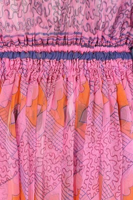 Lot 16 - A Zandra Rhodes printed chiffon dress, early...