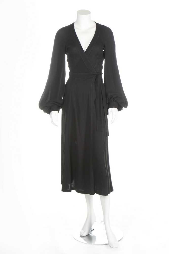 Lot 17 - An Ossie Clark black moss crpe 'Cuddly' gown,...