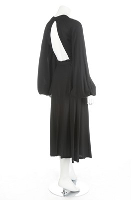 Lot 17 - An Ossie Clark black moss crpe 'Cuddly' gown,...
