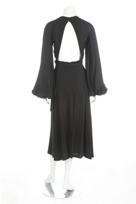 Lot 17 - An Ossie Clark black moss crpe 'Cuddly' gown,...