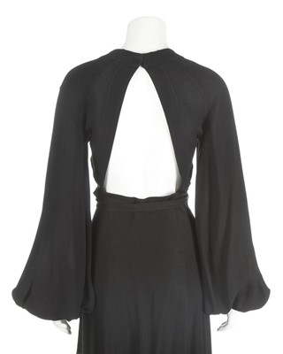 Lot 17 - An Ossie Clark black moss crpe 'Cuddly' gown,...