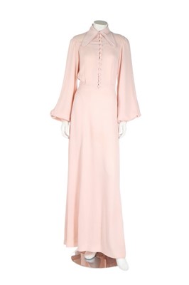 Lot 82 - An Ossie Clark for Radley pale pink moss crêpe...