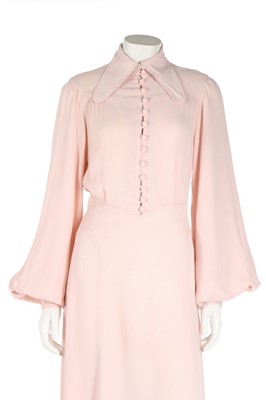 Lot 20 - An Ossie Clark for Radley pale pink moss crêpe...