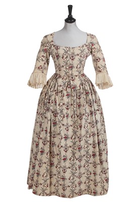 Lot 514 - A printed 'Indienne' cotton gown, 1770s, altered early 19th century