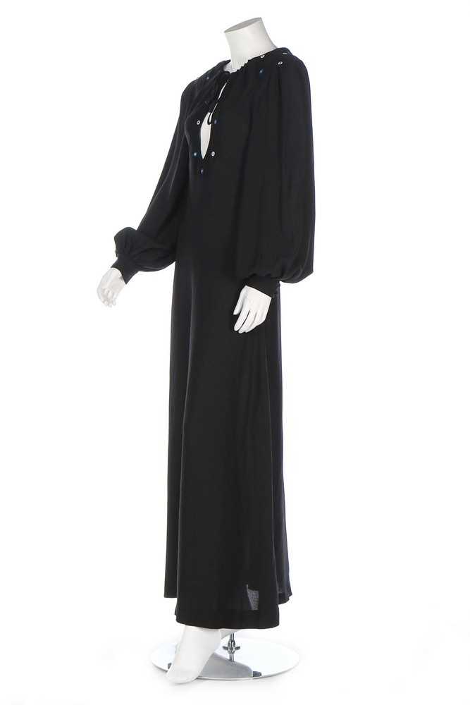 Lot 37 - An Ossie Clark black moss crepe dress, circa...