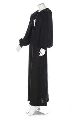 Lot 37 - An Ossie Clark black moss crepe dress, circa...
