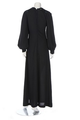 Lot 37 - An Ossie Clark black moss crepe dress, circa...
