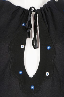 Lot 37 - An Ossie Clark black moss crepe dress, circa...