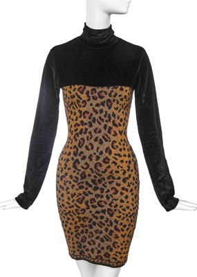 Lot 201 - A Christian Dior by Gianfranco Ferré leopard-knit dress, Autumn-Winter 1995-96