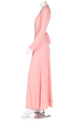 Lot 38 - An Ossie Clark for Radley pale pink moss crêpe...