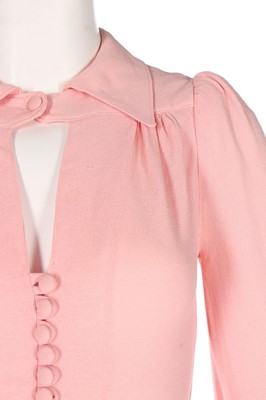 Lot 38 - An Ossie Clark for Radley pale pink moss crêpe...