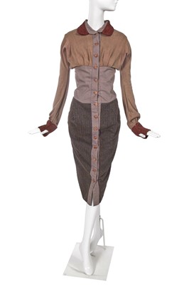 Lot 243 - A John Flett brown wool dress, 1985-86