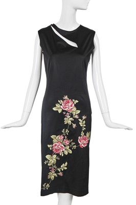Lot 176 - An Alexander McQueen embroidered black satin dress, 'It's a Jungle Out There' collection, Autumn-Winter 1997-98