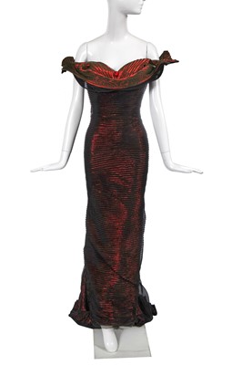 Lot 274 - An Antony Price pleated lamé evening gown, circa 1990