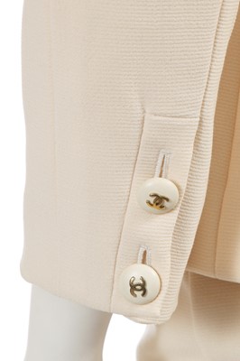 Lot 232 - A Chanel by Karl Lagerfeld cream wool suit, Cruise 1995
