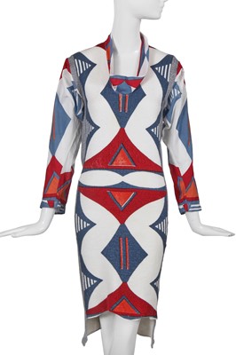 Lot 261 - A Westwood/McLaren 'Navajo' print dress, 'Savage' collection, Spring-Summer 1982