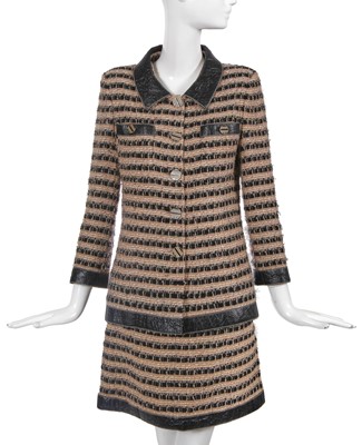Lot 4 - A Chanel by Karl Lagerfeld striped fantasy tweed suit, 'Egyptomania' collection, Métiers d'Art, Pre-Fall 2019