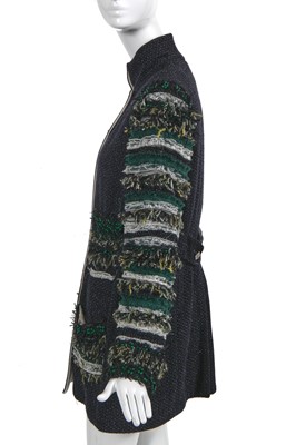 Lot 26 - A fine Chanel by Karl Lagerfeld black and green double-breasted tweed jacket, Autumn-Winter 2011-12