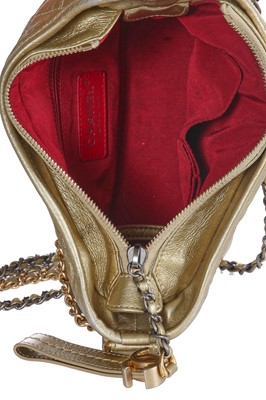 Lot 10 - A Chanel by Karl Lagerfeld small gold leather Gabrielle hobo bag, circa 2017