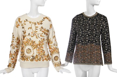 Lot 25 - Two Chanel by Karl Lagerfeld embellished jumpers, 2010s