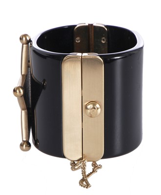 Lot 20 - A Chanel black perspex cuff, 'Paris-Dallas' collection, Métiers d'Art, Pre-Fall 2014