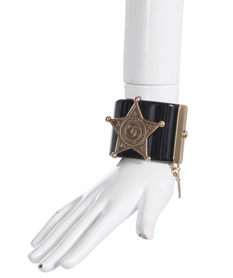 Lot 20 - A Chanel black perspex cuff, 'Paris-Dallas' collection, Métiers d'Art, Pre-Fall 2014