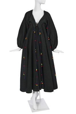 Lot 285 - A Zandra Rhodes black wool felt 'circle coat' 1969