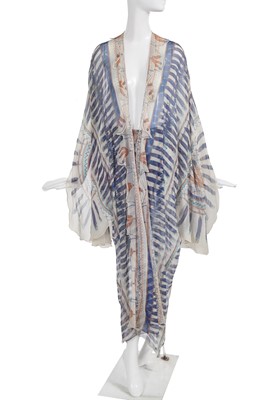 Lot 289 - A Zandra Rhodes printed silk chiffon ensemble, 'New York and Indian Feathers' collection, Autumn-Winter 1970-71
