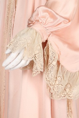 Lot 49 - A Bill Gibb pale pink satin negligee-style...