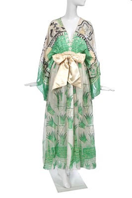 Lot 301 - A Zandra Rhodes printed chiffon evening gown, 'The Lily' collection, Autumn-Winter 1972-73