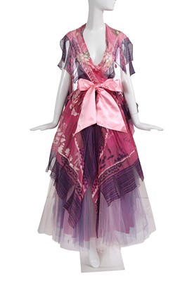 Lot 303 - A Zandra Rhodes printed chiffon ensemble, 'The Lily' collection, Autumn-Winter 1972-73