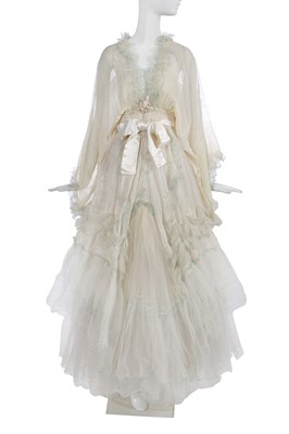 Lot 304 - A Zandra Rhodes printed chiffon bridal gown, 1974