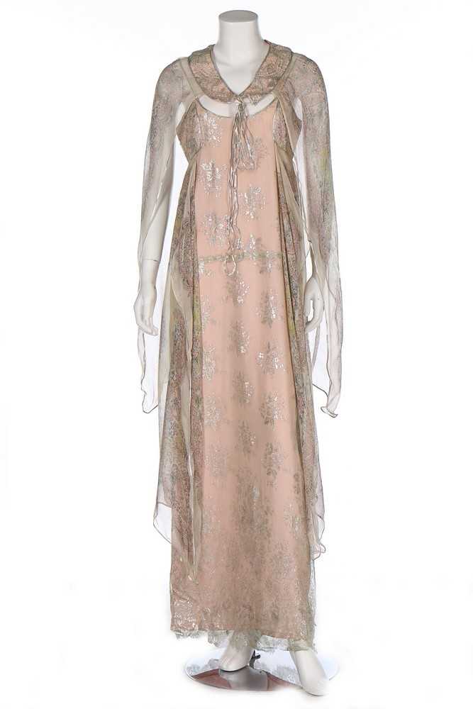 Lot 51 - A Bill Gibb floral printed chiffon ensemble,...