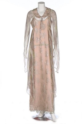 Lot 51 - A Bill Gibb floral printed chiffon ensemble,...