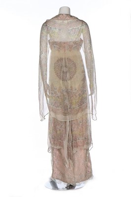 Lot 51 - A Bill Gibb floral printed chiffon ensemble,...