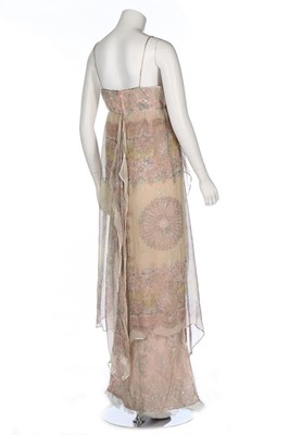 Lot 51 - A Bill Gibb floral printed chiffon ensemble,...