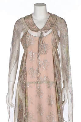 Lot 51 - A Bill Gibb floral printed chiffon ensemble,...