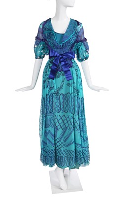 Lot 313 - A Zandra Rhodes printed chiffon gown, 1975