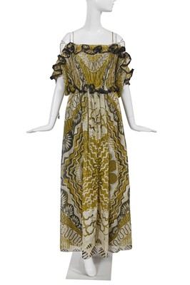 Lot 314 - A Zandra Rhodes printed chiffon dress, 1975