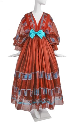 Lot 326 - A Zandra Rhodes printed chiffon gown, 1978