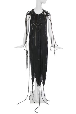 Lot 327 - A Zandra Rhodes embellished black jersey dress, 'Conceptual Chic' collection, Spring-Summer 1978-79