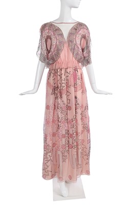 Lot 330 - A Zandra Rhodes printed chiffon dress, 1978